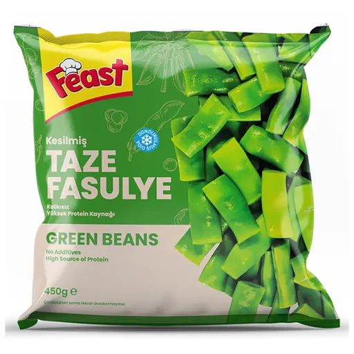 Feast green broad beans, frozen and ready to cook from frozen.