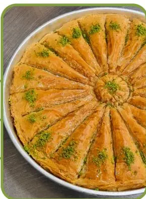 Carrot-slice (havuç dilimi) baklava with pistachio.
