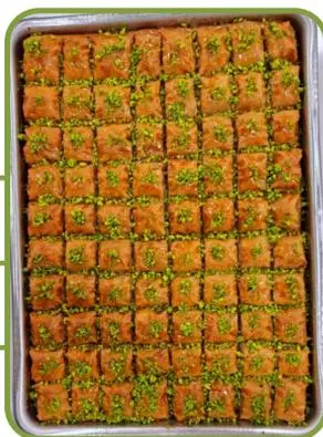 Special 'princess' baklava squares with pistachio.
