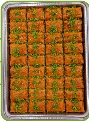 Dürüm baklava — rolled filo with pistachio.