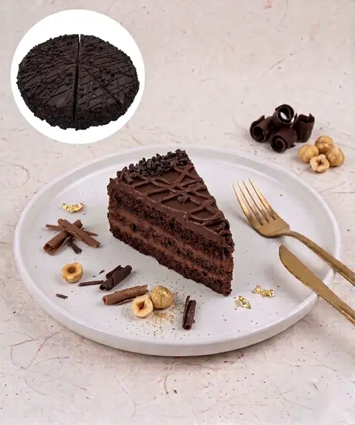 Chocolate cake layered with Nutella and chocolate frosting.