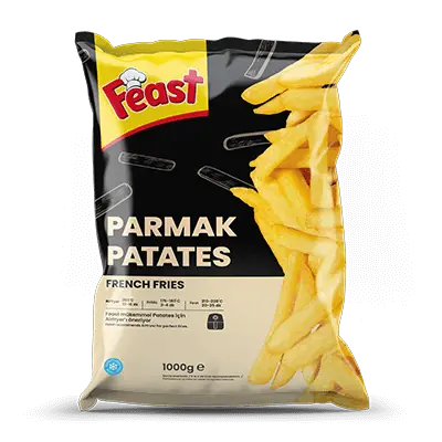 Feast straight-cut French fries (10x10 mm), ready to fry or bake from frozen.