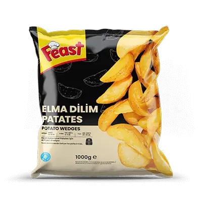 Feast skin-on potato wedges, ready to fry or bake from frozen.