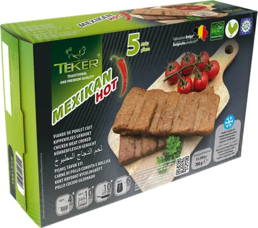TEKER Mexican-style spiced kofte patties, ready to grill or cook from frozen.