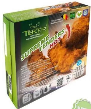 TEKER spicy chicken tenders, ready to cook from frozen.