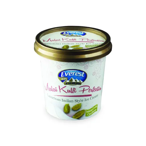 Everest Gold Cups malai kulfi, single-serve 125 ml cups, twelve per case.